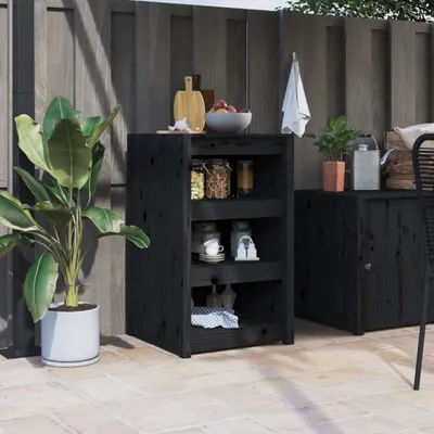 Produktbild von Möbel Outdoor-Küchenschrank MEPPEL  Schwarz 55x55x92 cm Massivholz Kiefer - Küchenschränke &41403
