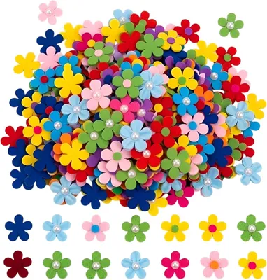 Imagen del producto de Flores de fieltro autoadhesivas, de 3 cm, paquete de 200 unidades, para manualidades
