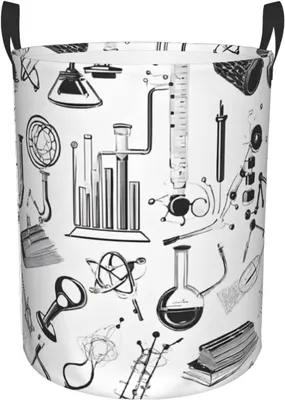 Produktbild von Wäschekorb 40 x 50 cm mit Chemie-Druck und stabilem Wäschesack für Kleidung und das Badezimmer