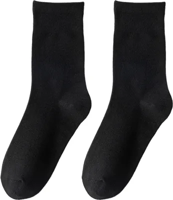 Produktbild von 1 Paar Damensocken, mittelhoher Schaft, geruchsneutral, lässig, einfarbig, hohe Elastizität, rutschfest, atmungsaktiv, weich, schweißabsorbierend, einlaufsicher, Sport-Joggingsocken