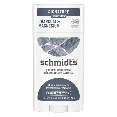 Produktbild von Schmidt's natürlicher Deo Stick Aktivkohle & Magnesium Deodorant ohne Aluminium vegane Naturkosmetik für langanhaltende Frische 75 g 1 Stück