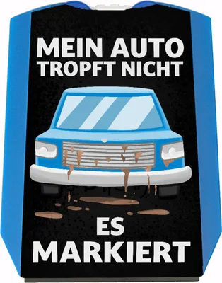 Produktbild von Auto tropft nicht - es markiert Parkscheibe in blau mit 2 Einkaufswagenchips