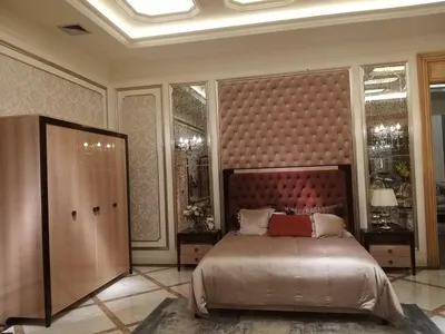 Immagine prodotto di Letto 2x comodino 3 pezzi cameretta design moderno lusso Chesterfield nuovo