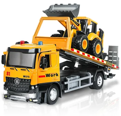 Produktbild von Omgoods – Abschleppwagen-Spielzeug – Metallener Abschleppwagen mit Bagger