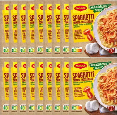 Immagine prodotto di Maggi Fix für Spaghetti Tomate Mozzarella mit Basilikum 40g 18er Pack