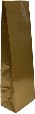 Produktbild von 100x Blockbodenbeutel Gold  80 + 50mm x 250mm 3-lagig