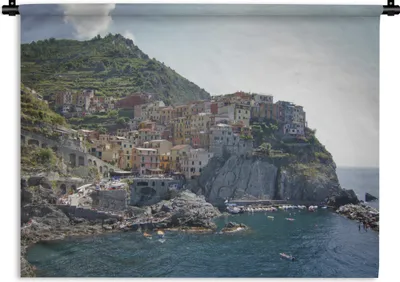 Produktbild von MuchoWow® Wandteppich Wandbehang Klarer blauer Himmel über den Cinque Terre in Italien 120x90 cm Tapisserie Dekoration Wandtuch - Wohnen - Aufhänger für die Wand