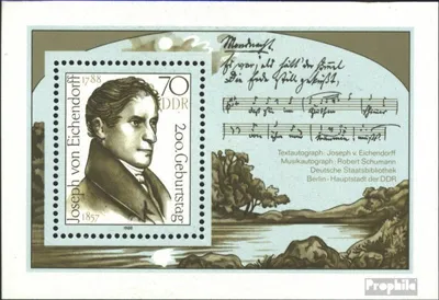 Produktbild von Briefmarken DDR 1988 Mi Block92 (kompl.Ausgabe) gestempelt 200.Geburtstag von Eichendorff / Bl.92