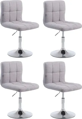 Immagine prodotto di Set di 4 poltrone "Palma", rivestite in tessuto, con schienale regolabile in altezza e girevole. - Colore: grigio