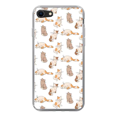 Produktbild von MuchoWow® Handyhülle Schutzhülle Hülle für iPhone SE 2022 Muster - Katze - Kätzchen - Jungen - Mädchen - Kinder - Kinder Silikon Softcase Handy Hülle - Schutzhülle