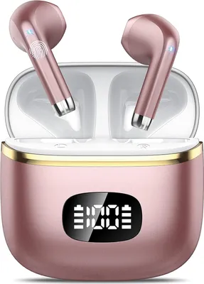 Produktbild von Kabellos Bluetooth 5.3 In Ear Kopfhörer mit 4 ENC Noise Cancelling Mic, 40H Spielzeit mit LED, IP7 Wasserdicht für Arbeit Studium Sport