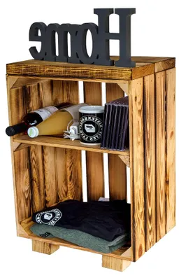 Produktbild von Nachttisch Abstelltisch in Weiß/Natur/geflammt, ca. 30x40x55 cm