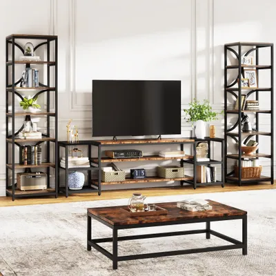 Produktbild von Tribesigns Bücherregal mit 6 Ebenen, 200 cm industrielles mit Lagerregalen, AufbewahrungsOrganizer für Wohnzimmer, Schlafzimmer und Home Office, Braun