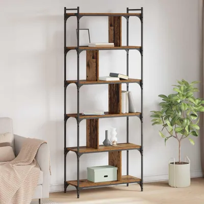Obrázok produktu pre Maison Exclusive – Knihovňa s 5 policami, rozmer 76 x 32 x 192 cm, materiál: drevovláknitá doska, recyklované drevo