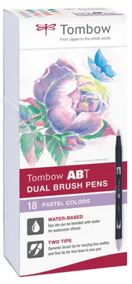 Produktbild von Tombow Brushpen Set Pastellfarben - 18 Stück kreative Zeichenstifte