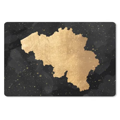 Produktbild von MuchoWow® Schreibtischunterlage Karte - Belgien - Gold 60x40 cm - XXL Mauspad - Großes Mauspad