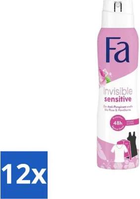 Produktbild von Fa Deodorant Spray Unsichtbar Sensitiv 150 ml - Vorteilspack - 12 Stücke