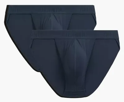 Produktbild von Atlantic Slips Tanga 2er-Pack blau aus Mikromodal mit perfekter Passform S