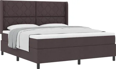 Produktbild von vidaXL Boxspringbett mit Matratze Dunkelbraun 180 x 200 cm Stoff