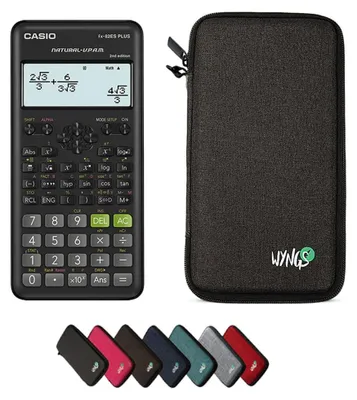 Produktbild von Casio fx-82ES Plus 2nd Edition inkl. WYNGS Schutztasche Dunkelgrau - Wissenschaftlicher Taschenrechner - Basic Set
