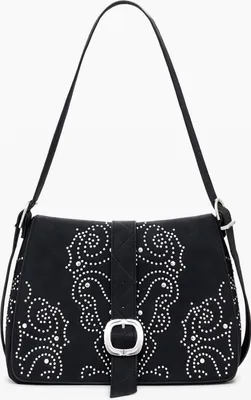 Immagine prodotto di Elegante borsa da donna nera con tracolla regolabile e borchie