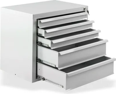 Produktbild von Schubladenschrank Kobra mit 5 Schubladen | HxBxT 60x70x43,5cm | Anthrazitgrau/Lichtblau