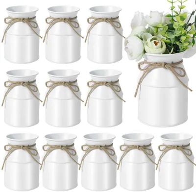 Productafbeelding van Set van 12 Vintage IJzeren Vazen voor Tafeldecoratie