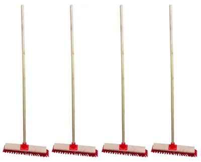 Obrázok produktu pre Sada 4 kobercových metiel – 60 cm s drevenou rukoväťou 120 cm