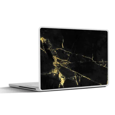 Produktbild von MuchoWow® Laptop Aufkleber Sticker Cover Marmor - Schwarz - Gold - Luxus 31x22.5 cm - Laptop-Deko