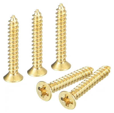 Productafbeelding van 40 Stuks Messing Houtschroeven M3×20 mm met Kruiskop en Verzonken Kop