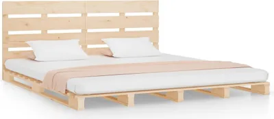 Image de vidaXL Lit en bois massif sans matelas 135x190 cm pin