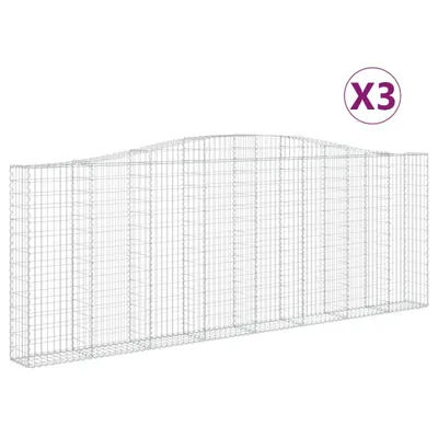 Zdjęcie produktu dla vidaXL Gabiony z wysokim łukiem 3 szt. 400x30x140/160cm Ocynkowane żelazo