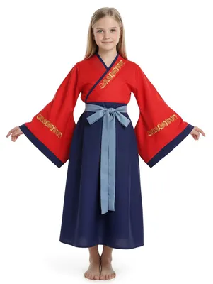 Produktbild von Hanfu Mädchen Kleid | Kinder Kostüm für Mulan Fans | Größe: 120, KI-generiertes Bild