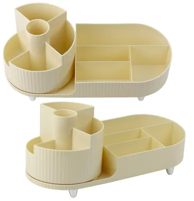 Productafbeelding van Multifunctionele organizer voor cosmetica, roterend, ruim beige
