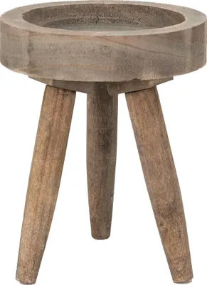 Immagine prodotto di Tavolo per piante Clayre & Eef Ø 16x20 cm Legno Marrone Rotondo