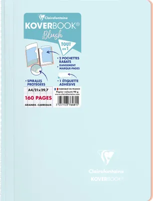 Produktbild von Clairefontaine 5x Spiralbuch A4, 80 Blatt französische Lineatur Sortiert 376481C
