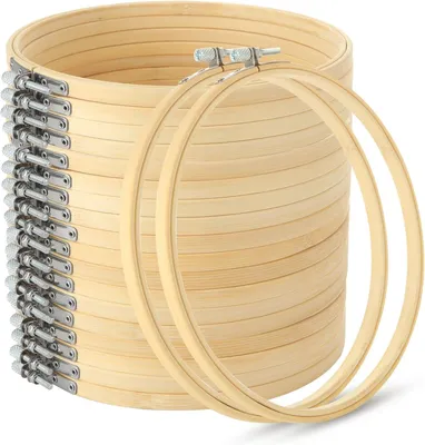 Produktbild von Nähset JMIATRY 20 Stück 8 Zoll Stickrahmen Holz Bambus Stickrahmen Kreuzstich Stickrahmen für DIY Kreuzstich Stickerei Kunst Handwerk Nähen