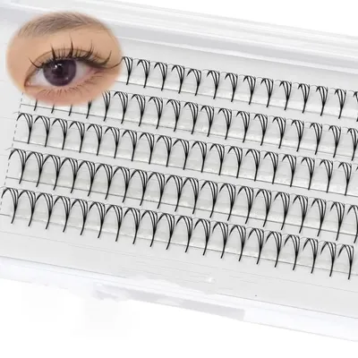 Zdjęcie produktu dla Gotowe wachlarze rzęs 0.05 D, zakrzywienie C, długość 11-15 mm, kolor czarny, do przedłużania rzęs objętościowych