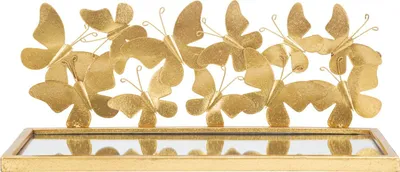 Produktbild von Mauro Ferretti Wandregal Schmetterlinge 2er-Set 43x19,2x16,5 cm gold