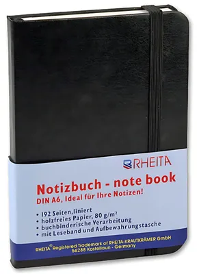 Produktbild von Notizbuch Leseband, Gummizugverschluss, A6, liniert, 96 Blatt, 80g/m²