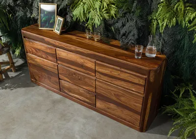 Produktbild von MASSIVMOEBEL24 Sideboard Sheesham 185x40x80 walnuss gewachst TORONTO #202