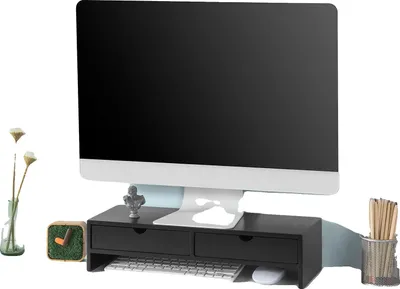 Produktbild von Monitorständer, Ergonomisches Design, Platzsparende Aufbewahrung, schwarz
