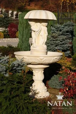 Immagine prodotto di Fontana rotonda 110 cm Giardino Pietra Stagno Sculture Decorazione Paesaggio Design