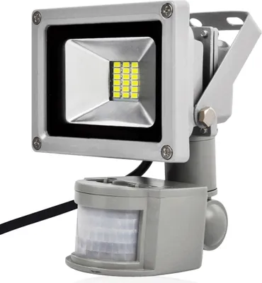 Produktbild von Greenmigo 20W LED SMD Strahler Fluter Außen Flutlicht Strahler mit PIR Bewegungsmelder Fluter Wasserdicht IP65 Aluminiumkörper Grau Kaltweiß AC 85  265V