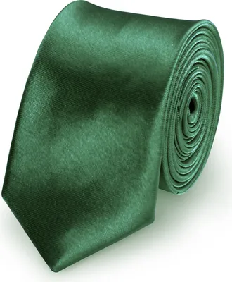Produktbild von Krawatte Dunkelgrün slim aus Polyester einfarbig uni schmale 5 cm