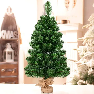 Image de COSTWAY Arbre de Noël artificiel 90cm, Sapin avec base en ciment, Arbre de Noël aiguilles PVC, Arbre artificiel de Noël idéal pour la maison, le bureau, les magasins et les hôtels, vert