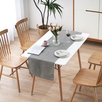 Immagine prodotto di Tovaglia idrorepellente, grigio scuro, 30x180 cm, lavabile, per esterni