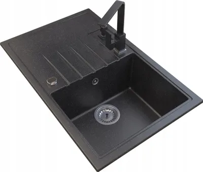 Obrázek produktu pro Granitan | Granitový dřez ERIS - 78,5 x 49,5 cm - černý - vysoká kvalita a snadná údržba