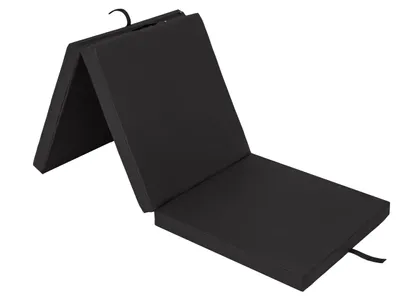 Immagine prodotto di HobbyGarden materasso pieghevole Ben - 180×65×6 cm, pieghevole, letto per ospiti e tappetino da palestra, rivestimento Aloba, facile da pulire e mobile BLACK