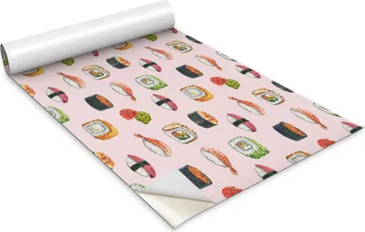 Zdjęcie produktu dla Folia samoprzylepna - Okleina meblowa - Dekoracyjna - Do mebli - Tapeta - Naklejka - Folia - Sushi z kreskówek - 100 x 50 cm